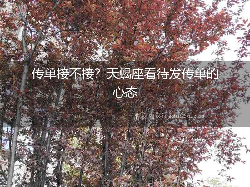 傳單接不接？天蝎座看待發傳單的心態