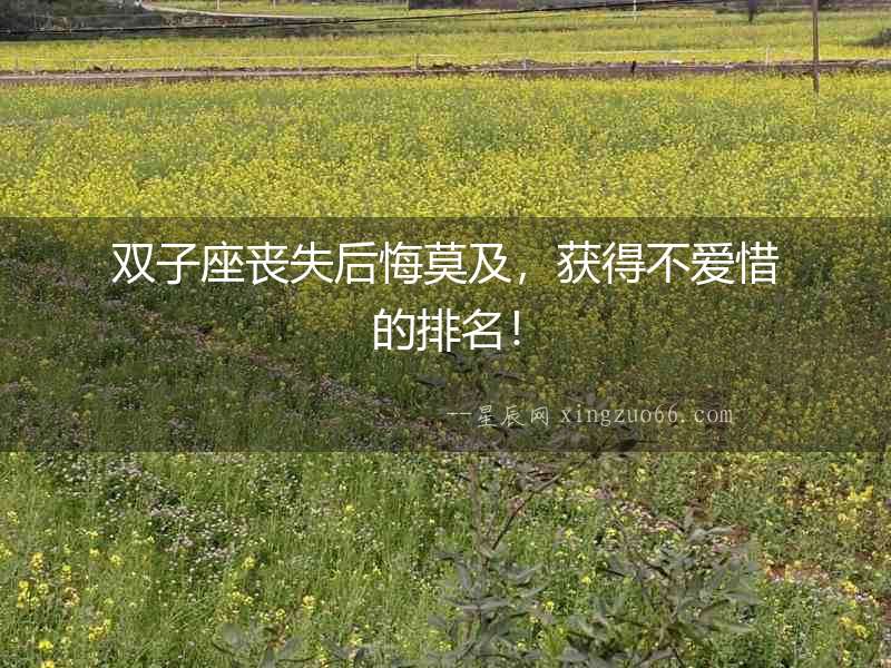 雙子座喪失后悔莫及，獲得不愛惜的排名！