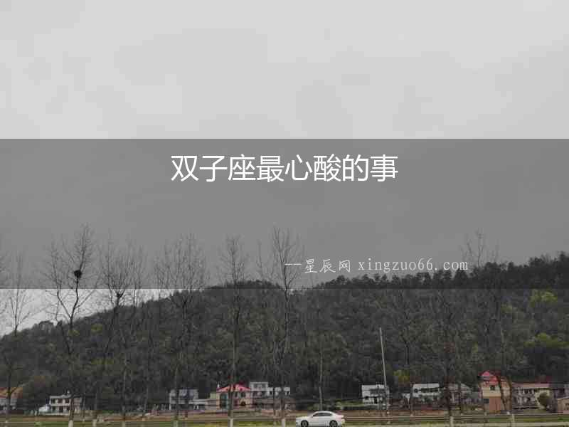 雙子座最心酸的事