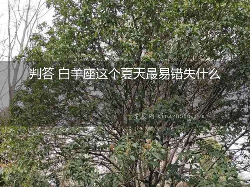 判答 白羊座這個夏天最易錯失什么