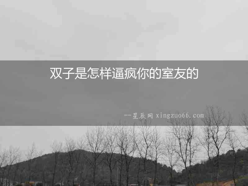 雙子是怎樣逼瘋你的室友的