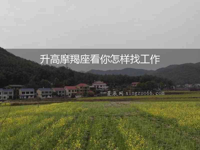 升高摩羯座看你怎樣找工作