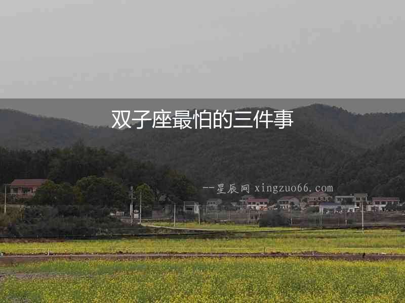 雙子座最怕的三件事