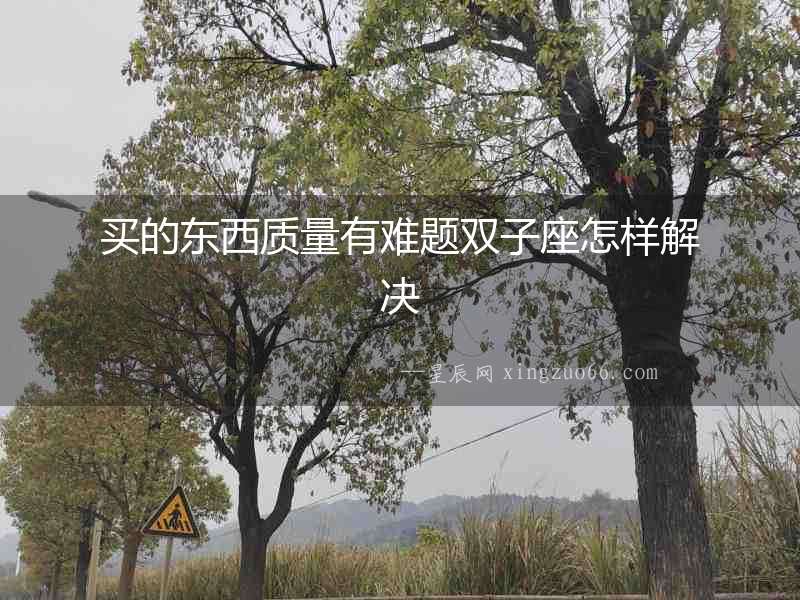 買的東西質(zhì)量有難題雙子座怎樣解決
