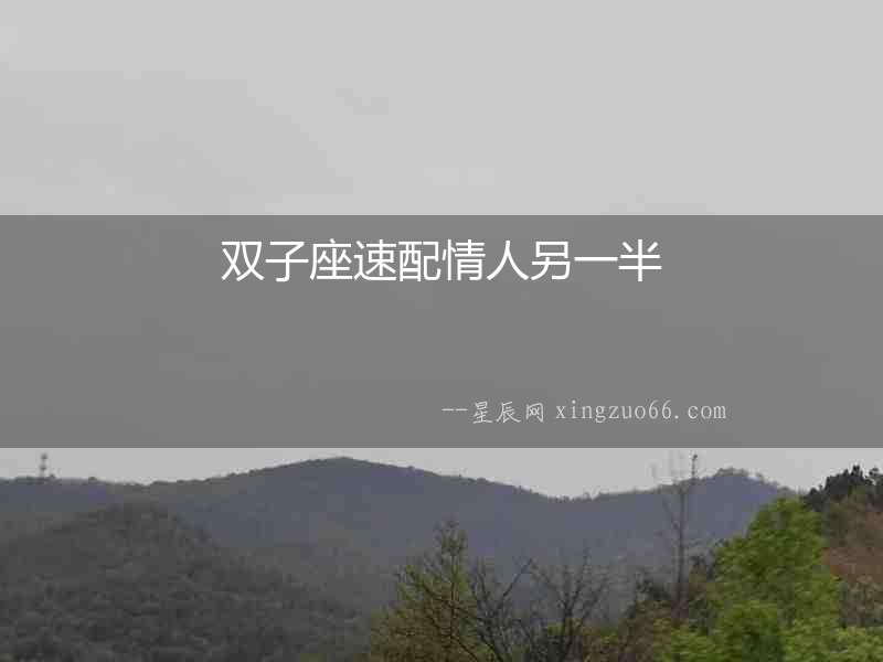 雙子座速配情人另一半
