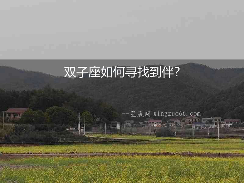 雙子座如何尋找到伴？
