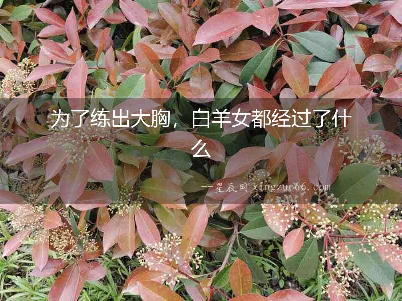 為了練出大胸，白羊女都經過了什么