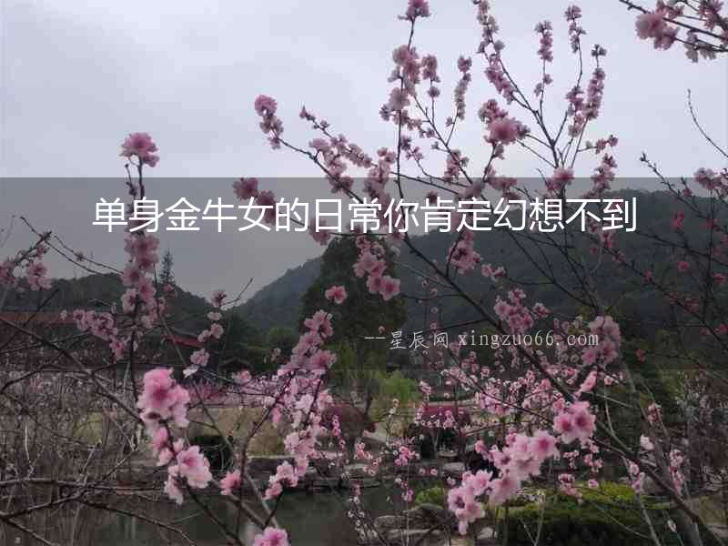 單身金牛女的日常你肯定幻想不到