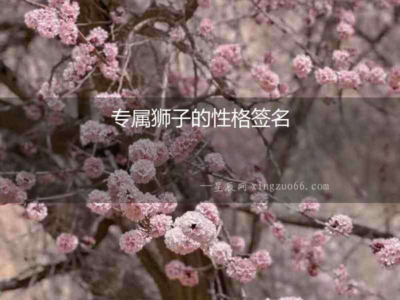 專屬獅子的性格簽名