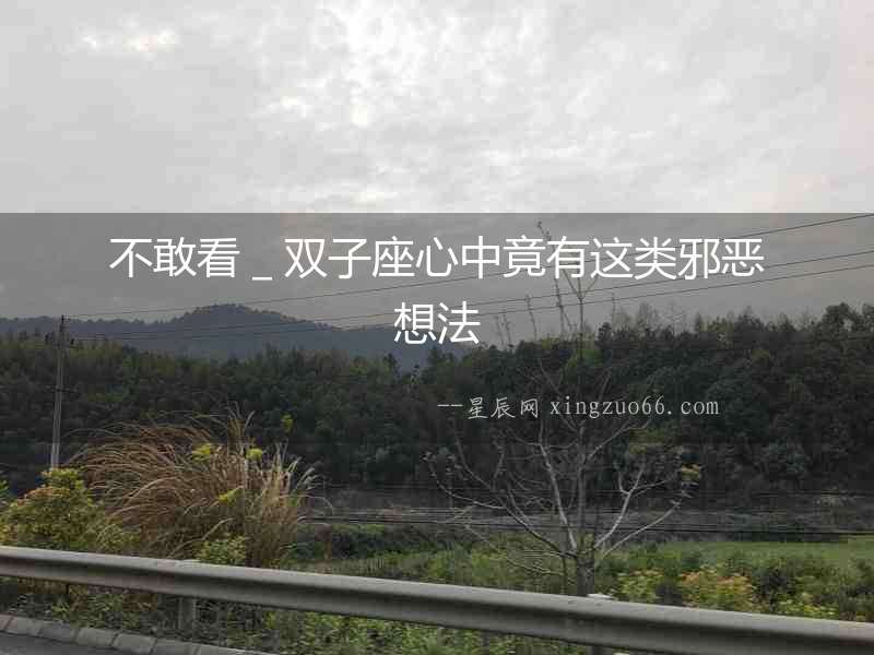 不敢看＿雙子座心中竟有這類邪惡想法