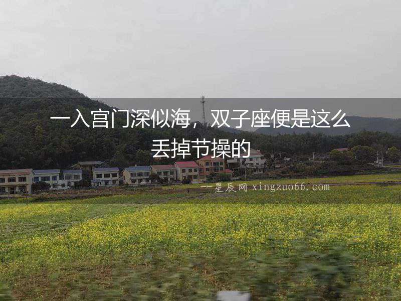 一入宮門深似海，雙子座便是這么丟掉節操的