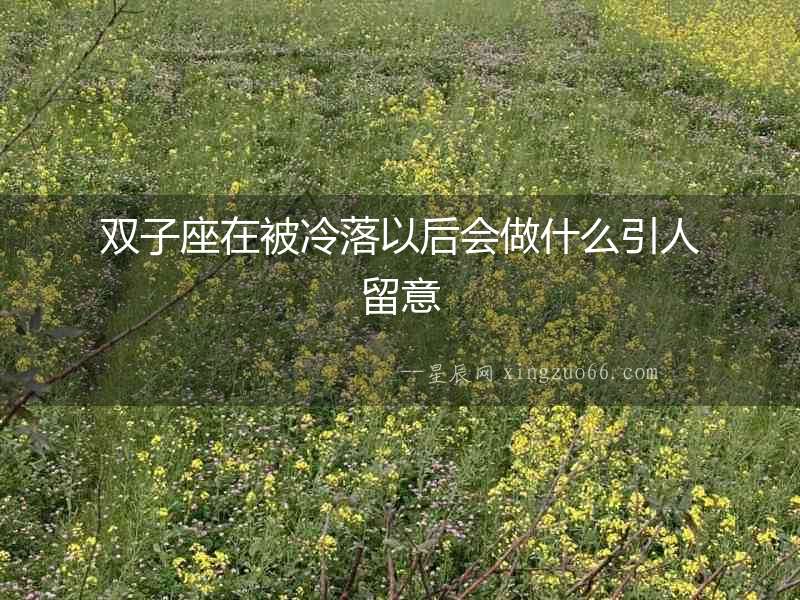 雙子座在被冷落以后會做什么引人留意