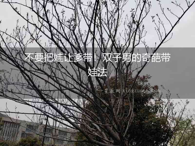 不要把娃讓爹帶！雙子男的奇葩帶娃法