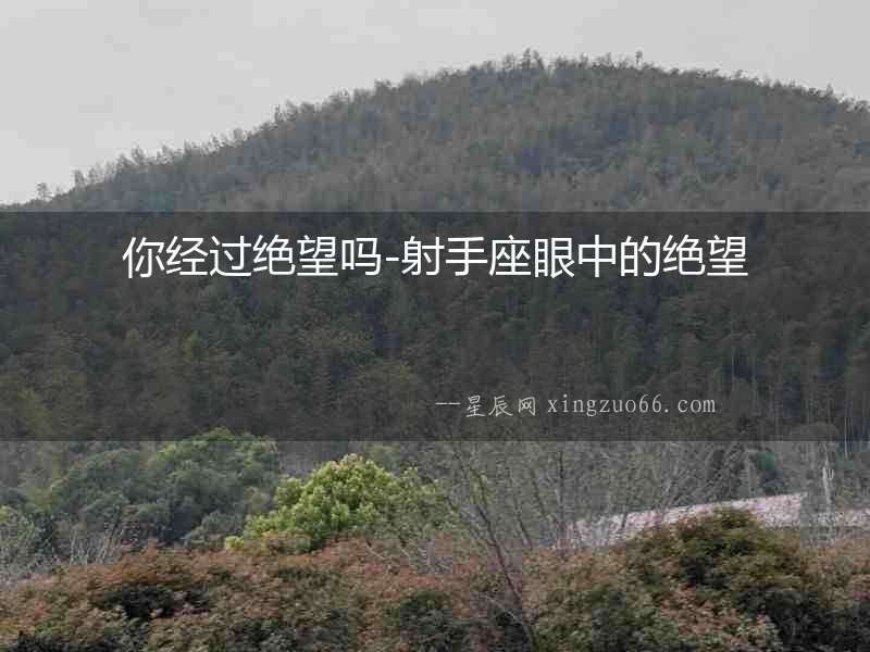 你經(jīng)過絕望嗎-射手座眼中的絕望
