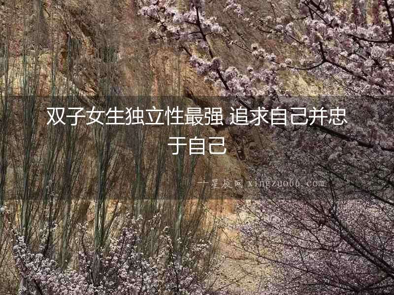 雙子女生獨(dú)立性最強(qiáng) 追求自己并忠于自己