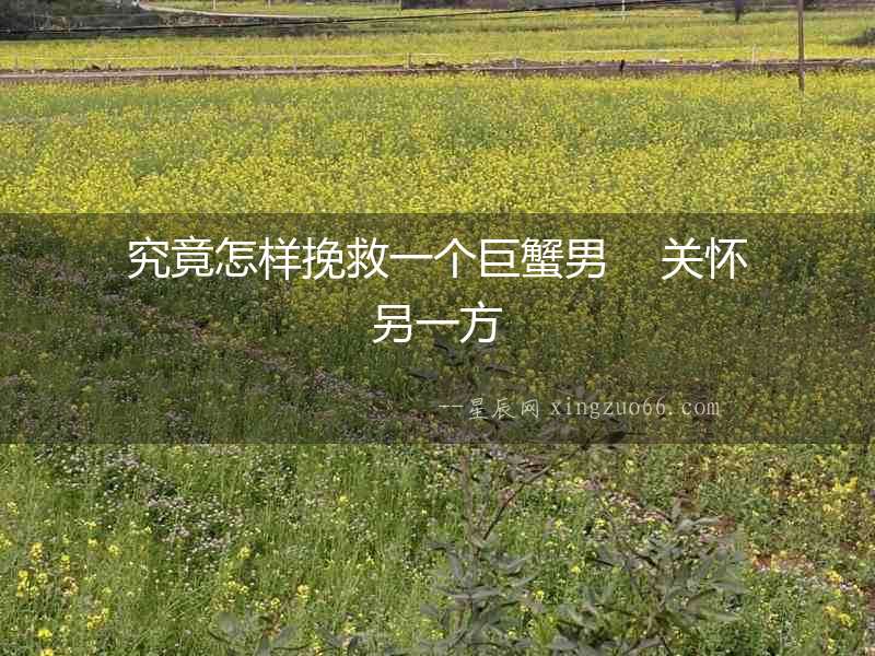 究竟怎樣挽救一個(gè)巨蟹男    關(guān)懷另一方