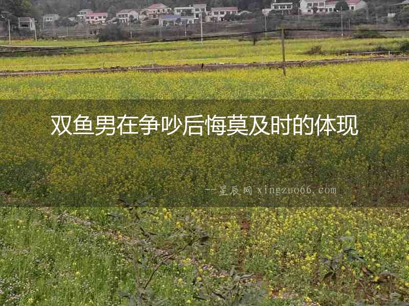 雙魚男在爭吵后悔莫及時的體現