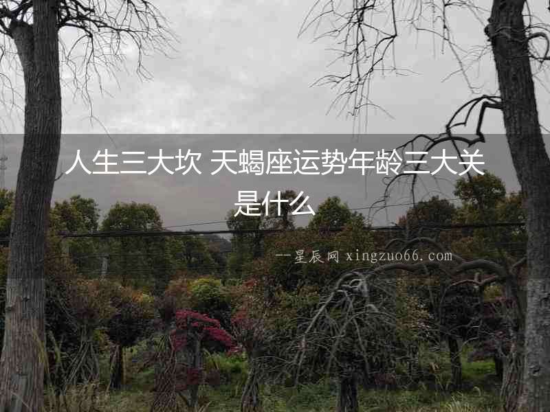 人生三大坎 天蝎座運勢年齡三大關(guān)是什么