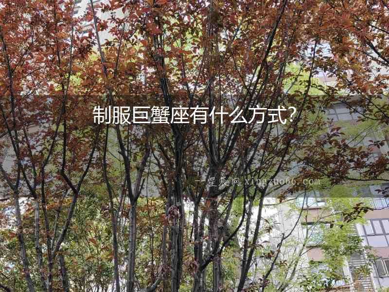 制服巨蟹座有什么方式？