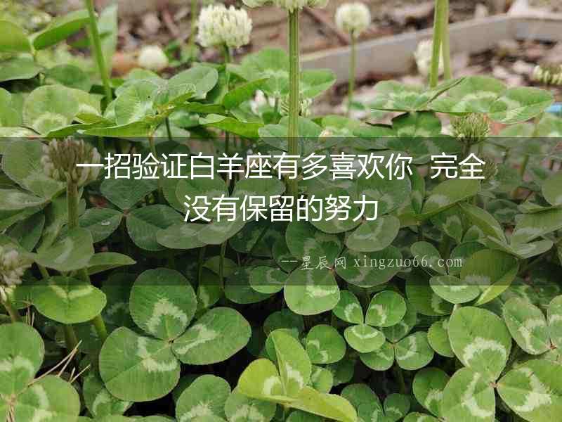 一招驗(yàn)證白羊座有多喜歡你  完全沒有保留的努力
