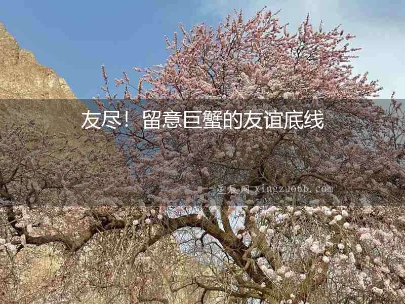 友盡！留意巨蟹的友誼底線
