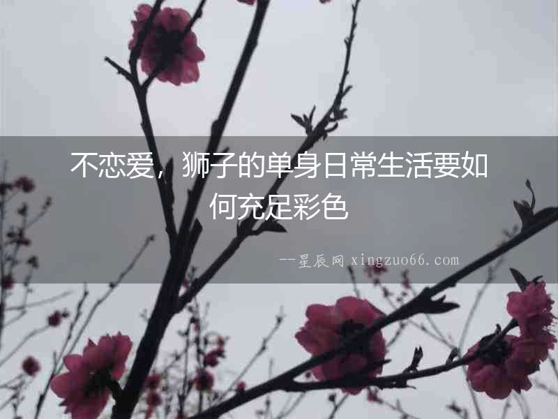 不戀愛，獅子的單身日常生活要如何充足彩色