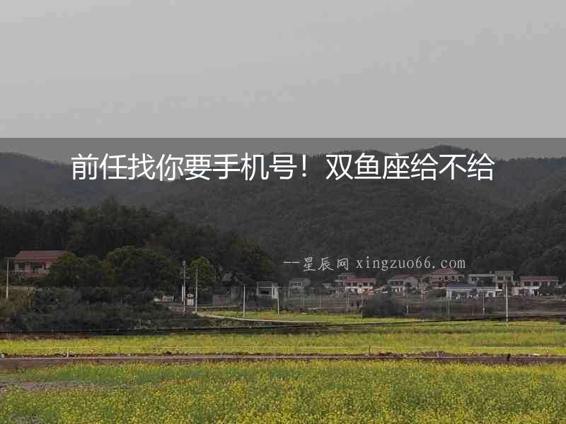 前任找你要手機號！雙魚座給不給