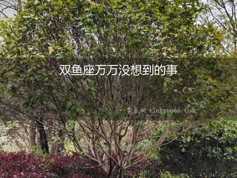 雙魚座萬萬沒想到的事