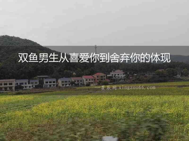 雙魚男生從喜愛你到舍棄你的體現