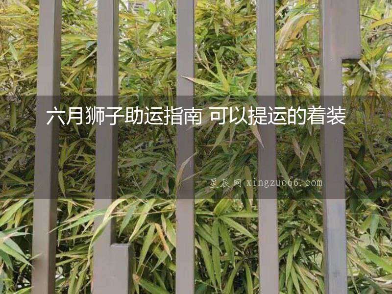 六月獅子助運指南 可以提運的著裝