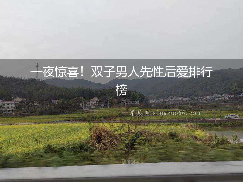 一夜驚喜！雙子男人先性后愛排行榜