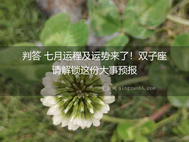 判答 七月運程及運勢來了！雙子座請解鎖這份大事預報