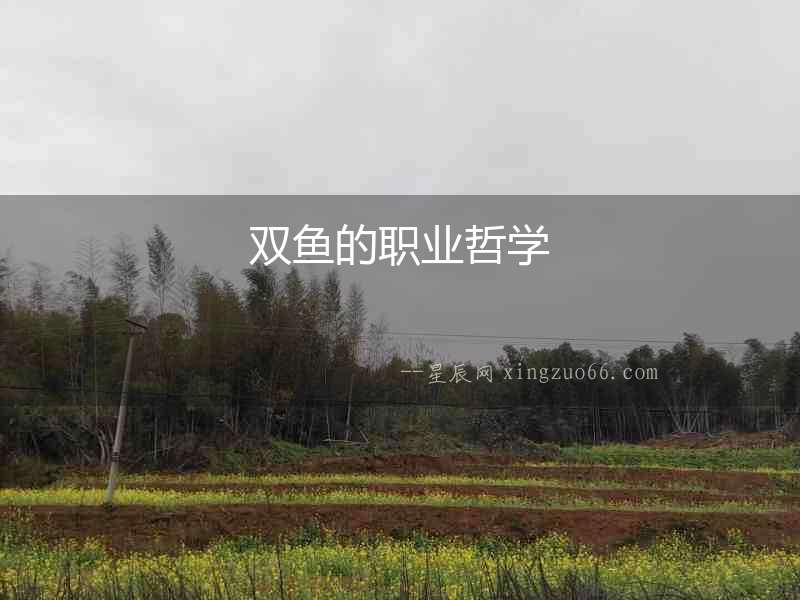 雙魚(yú)的職業(yè)哲學(xué)
