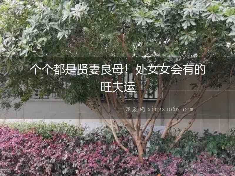 個個都是賢妻良母！處女女會有的旺夫運