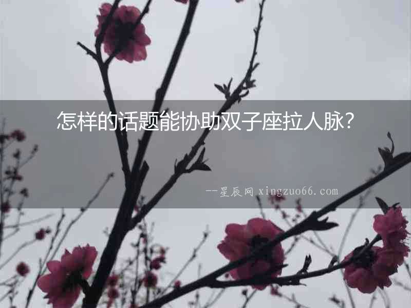 怎樣的話題能協助雙子座拉人脈？