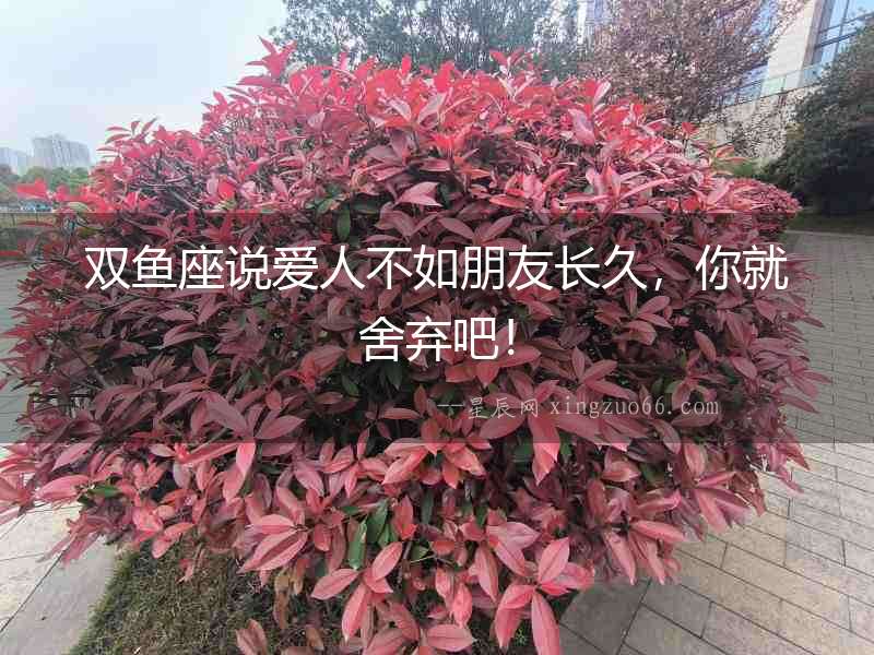 雙魚座說愛人不如朋友長久，你就舍棄吧！
