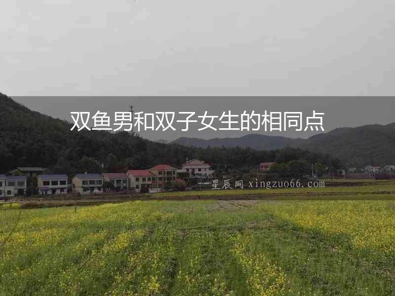 雙魚男和雙子女生的相同點