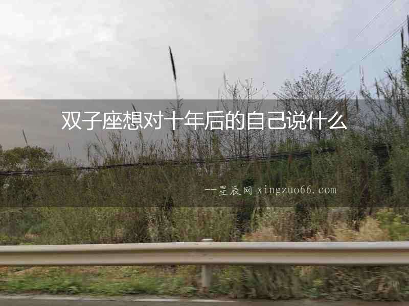 雙子座想對十年后的自己說什么