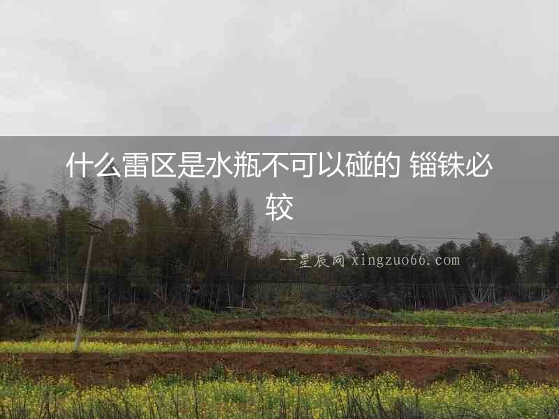 什么雷區是水瓶不可以碰的 錙銖必較