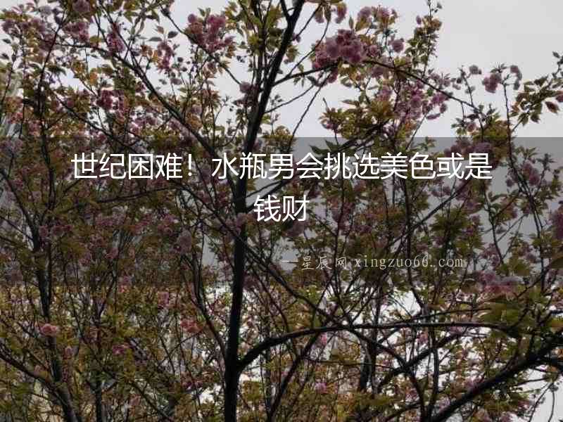 世紀困難！水瓶男會挑選美色或是錢財