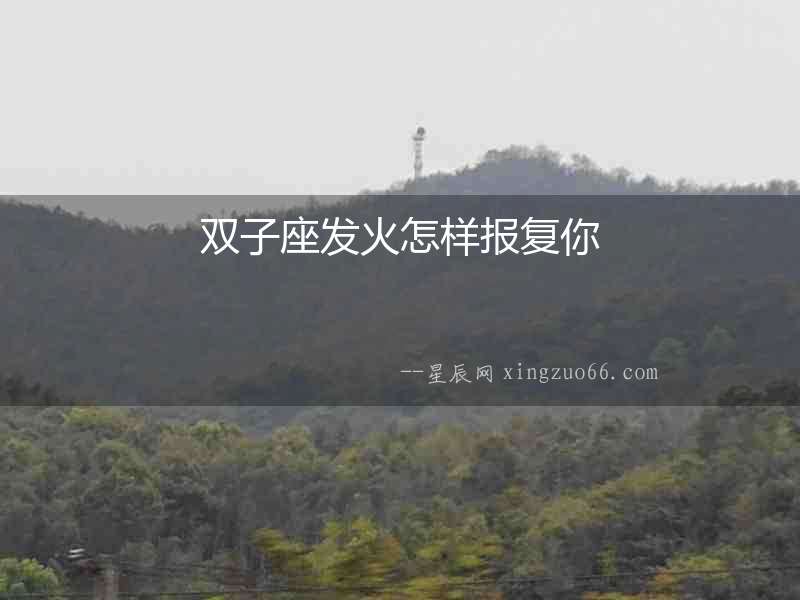 雙子座發火怎樣報復你
