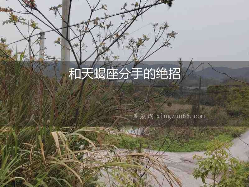 和天蝎座分手的絕招