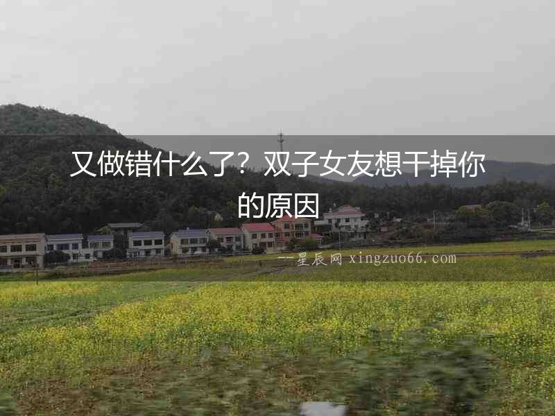 又做錯什么了？雙子女友想干掉你的原因
