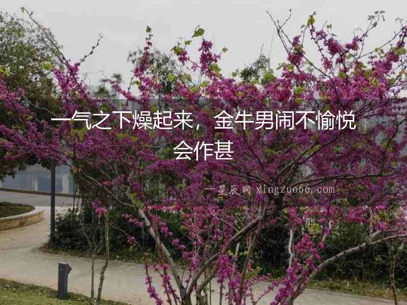 一氣之下燥起來，金牛男鬧不愉悅會作甚