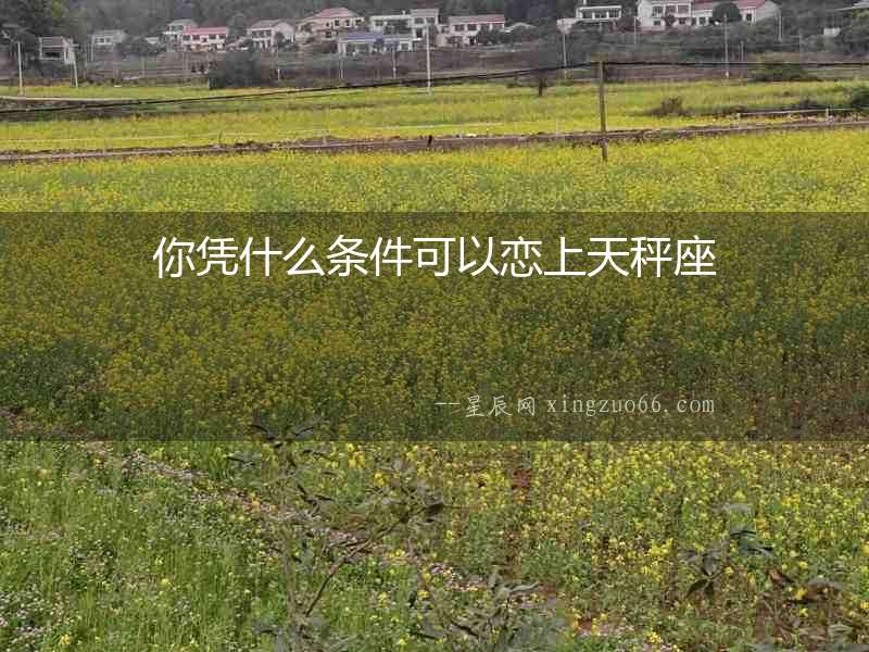你憑什么條件可以戀上天秤座