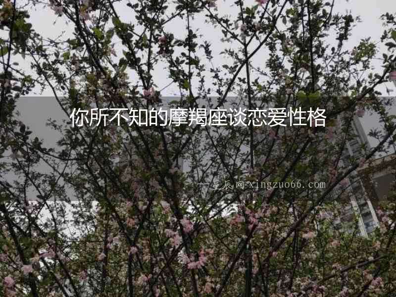 你所不知的摩羯座談戀愛性格