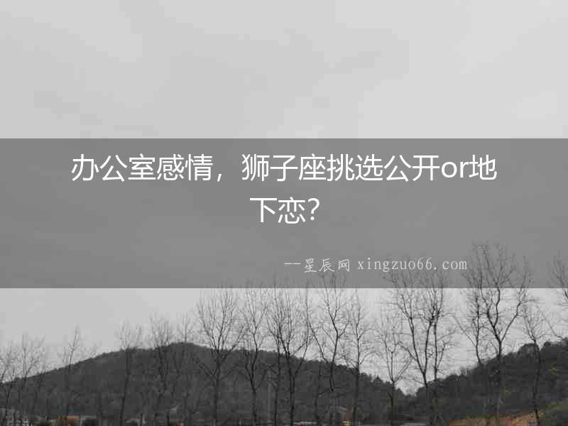 辦公室感情，獅子座挑選公開(kāi)or地下戀？
