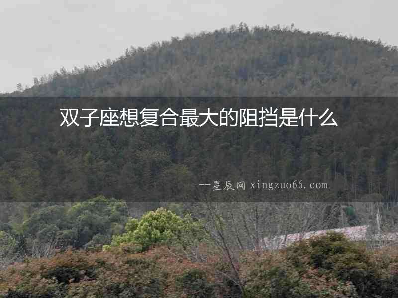 雙子座想復合最大的阻擋是什么