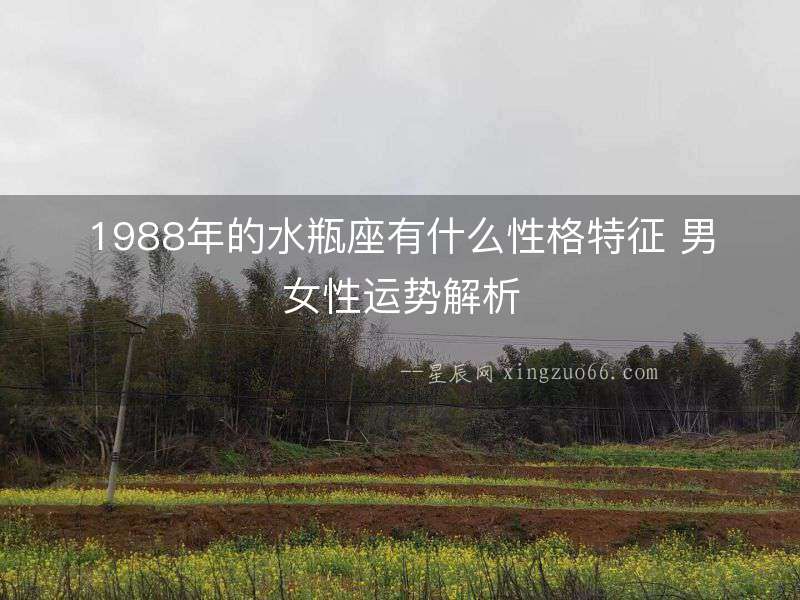 1988年的水瓶座有什么性格特征 男女性運(yùn)勢(shì)解析