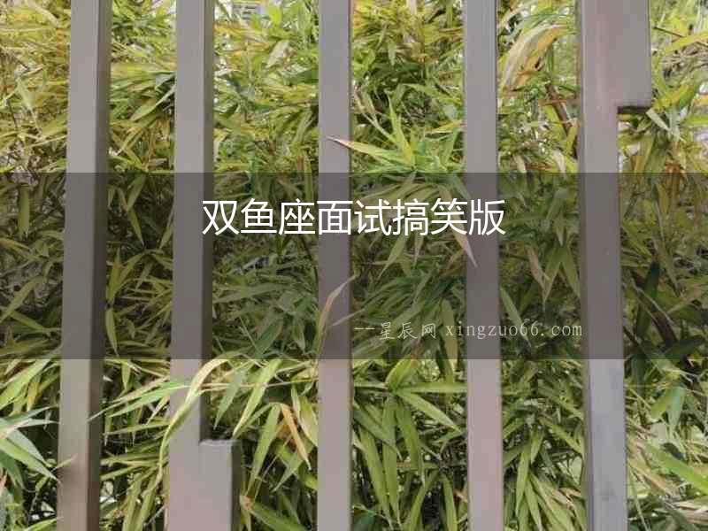 雙魚座面試搞笑版